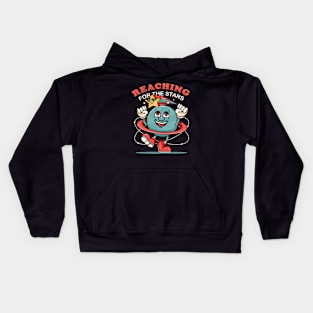 Reaching for the stars, cute planet characters want to reach for the stars Kids Hoodie